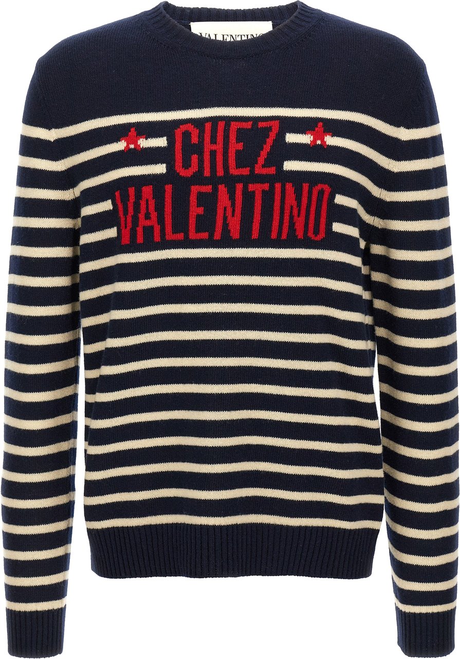 Valentino Garavani Blue Virgin Wool Cardigan Blauw
