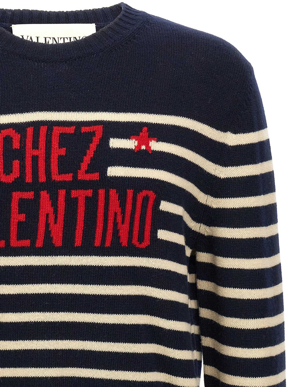 Valentino Garavani Blue Virgin Wool Cardigan Blauw
