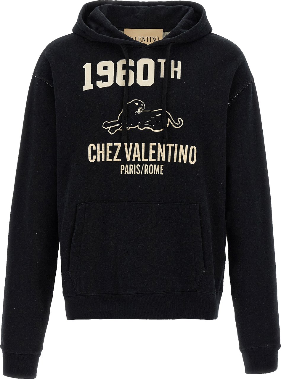 Valentino Garavani Black Cotton Sweatshirt Zwart