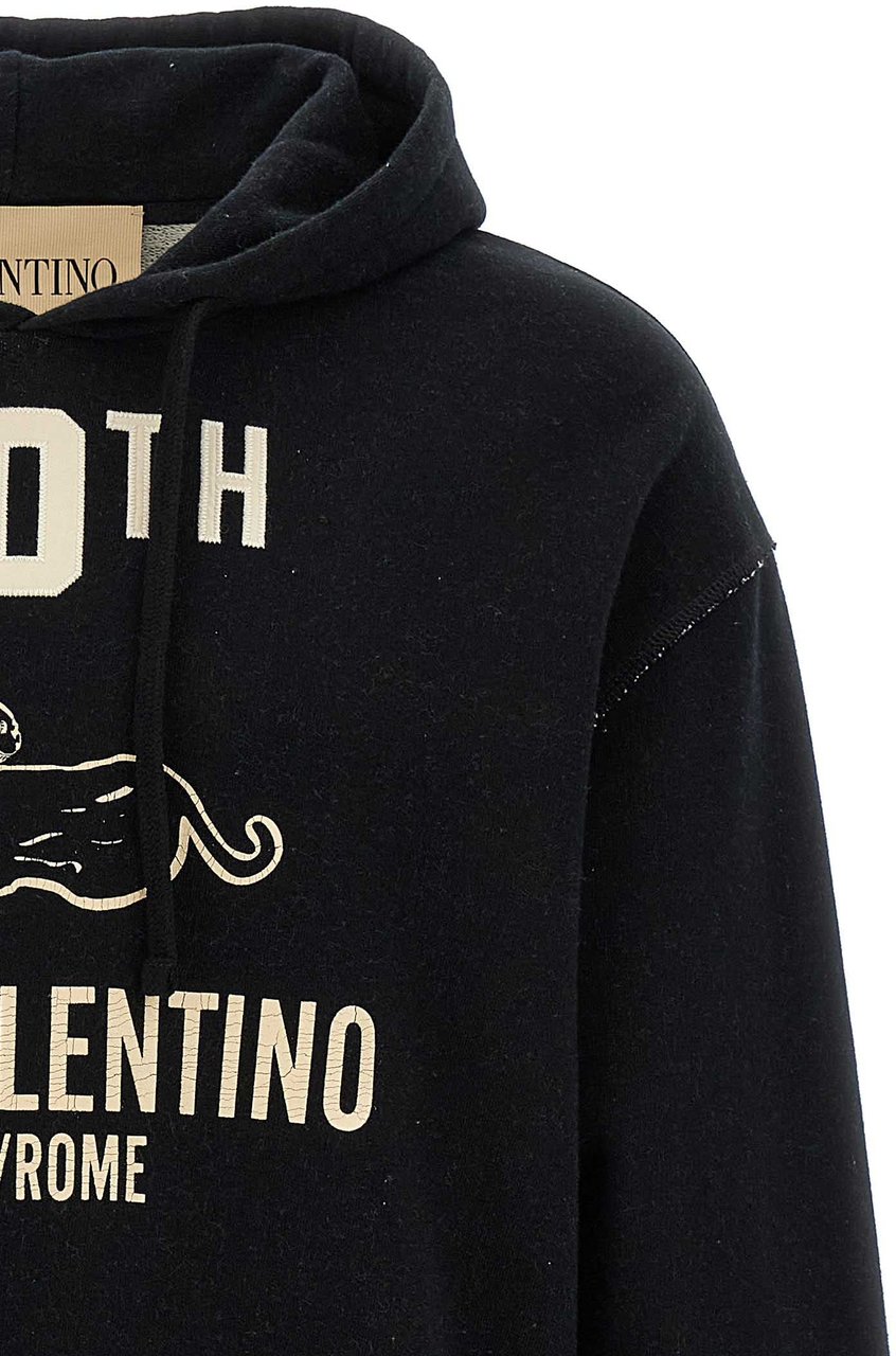 Valentino Garavani Black Cotton Sweatshirt Zwart