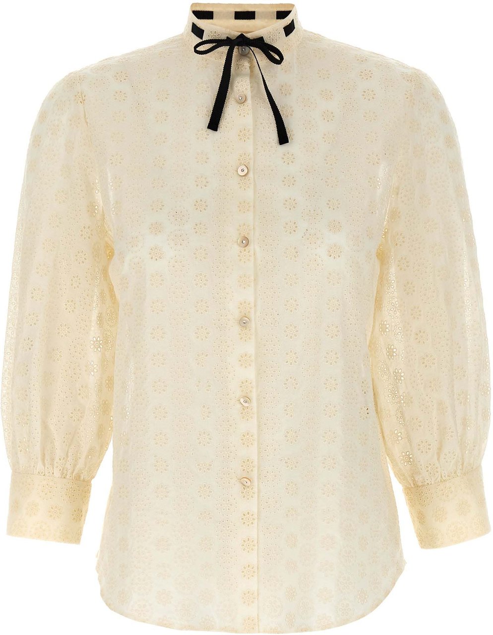 Valentino Garavani White Cotton Blouse Wit