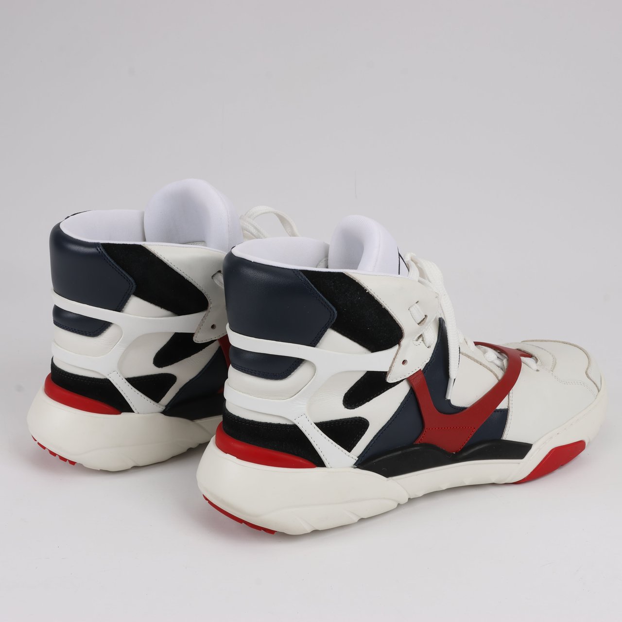 Valentino Garavani Valentino Garavani Leather High-top Sneakers in Multicolor, Size 44 EU Wit