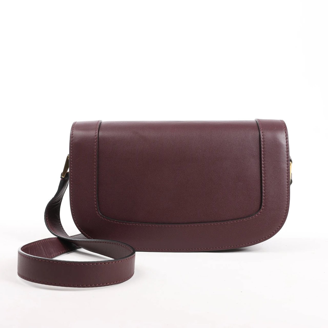 Valentino Garavani Valentino Garavani Supervee Leather Shoulder Strap in Burgundy Maroon