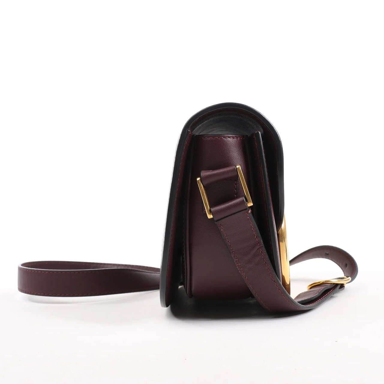 Valentino Garavani Valentino Garavani Supervee Leather Shoulder Strap in Burgundy Maroon
