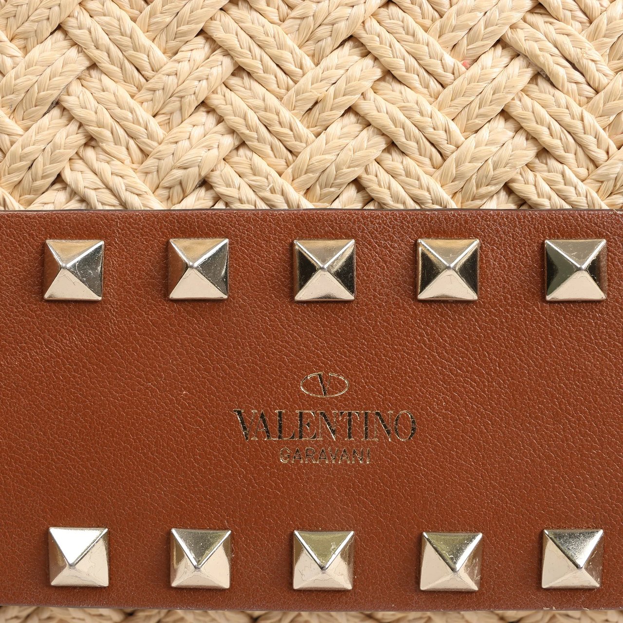Valentino Garavani Valentino Garavani Straws x Leather Shoulder bag Beige x Brown Divers