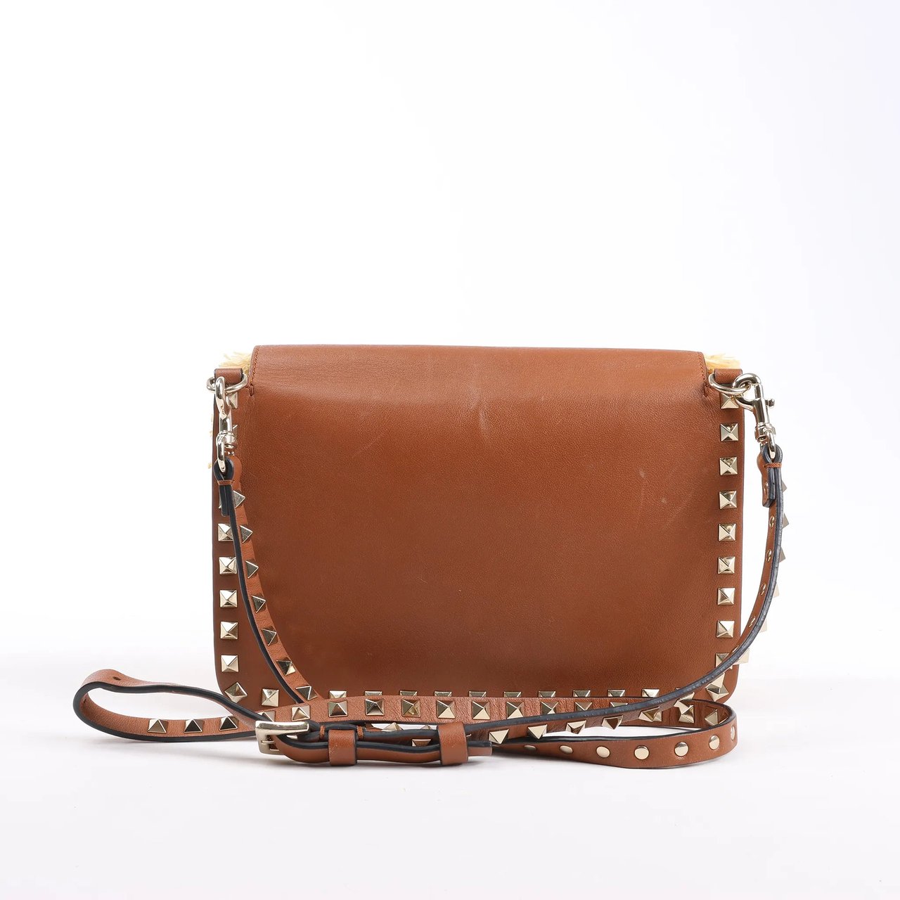 Valentino Garavani Valentino Garavani Straws x Leather Shoulder bag Beige x Brown Divers