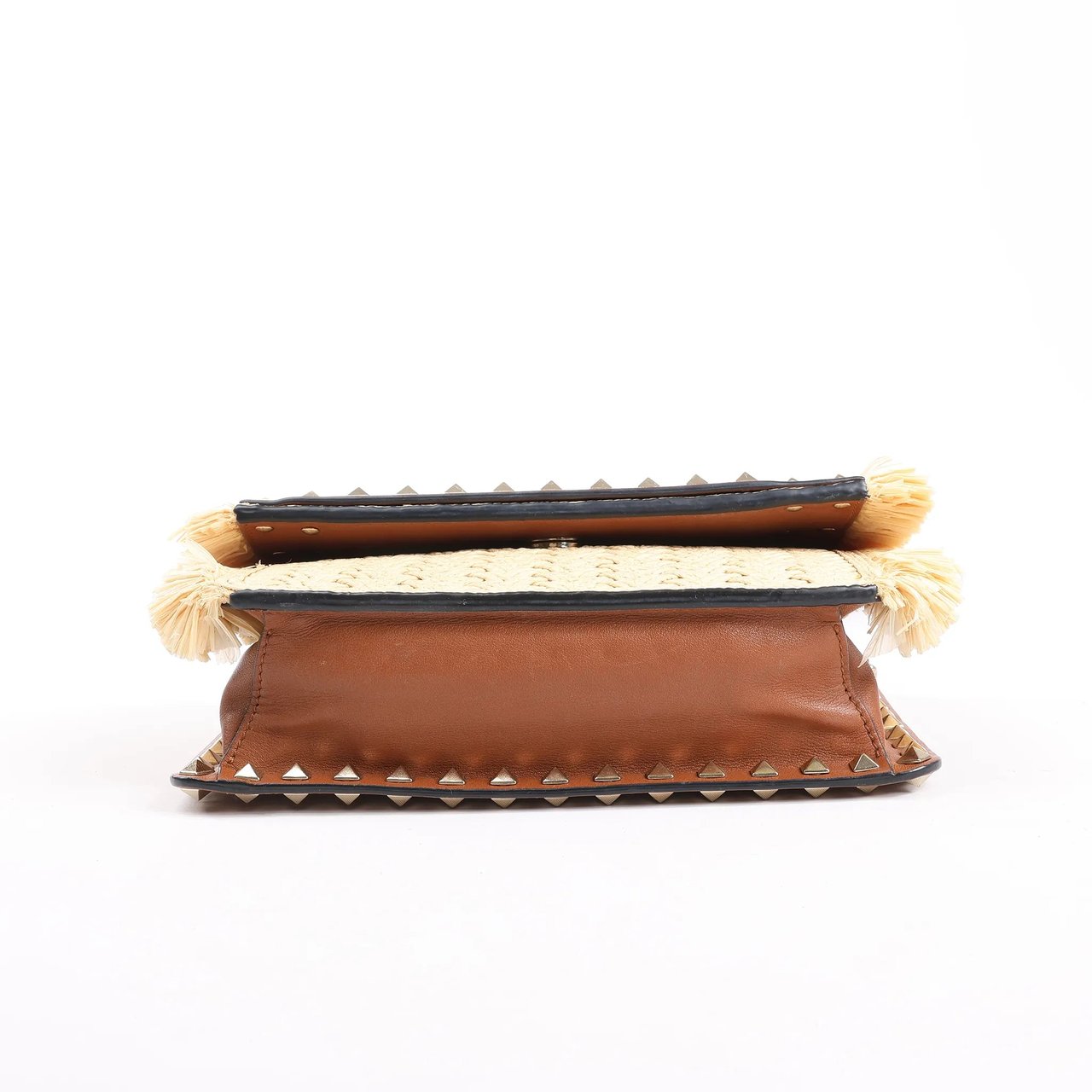 Valentino Garavani Valentino Garavani Straws x Leather Shoulder bag Beige x Brown Divers