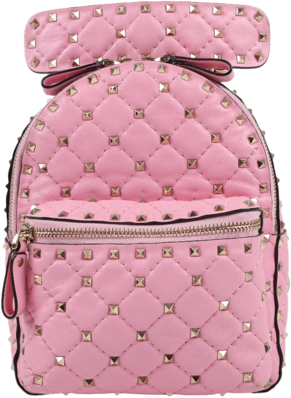 Valentino Garavani Valentino Garavani Rockstud Spike Leather 2Way Backpack in Pink Roze