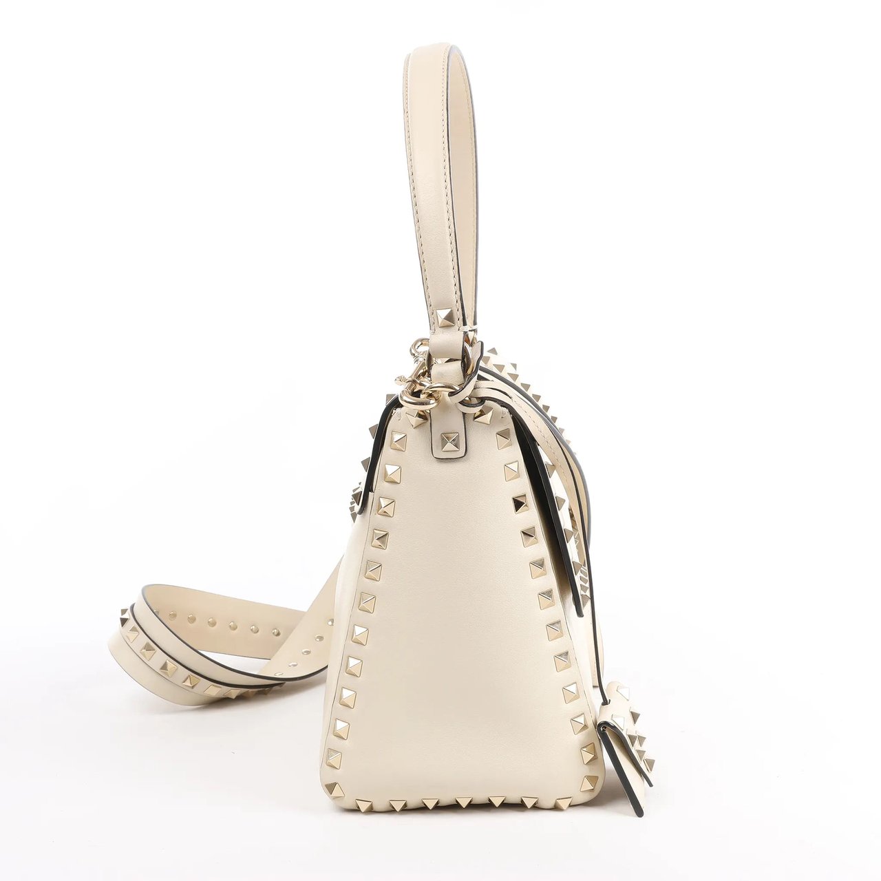 Valentino Garavani Valentino Garavani Rockstud Leather 2Way Handbag in Beige Beige