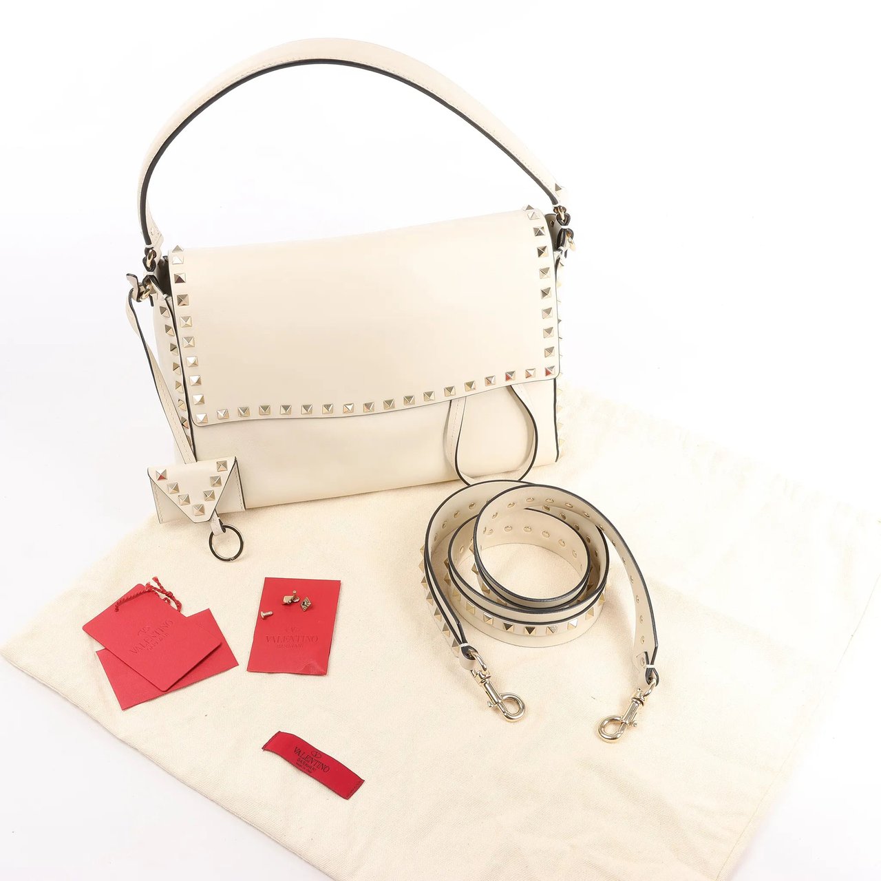 Valentino Garavani Valentino Garavani Rockstud Leather 2Way Handbag in Beige Beige