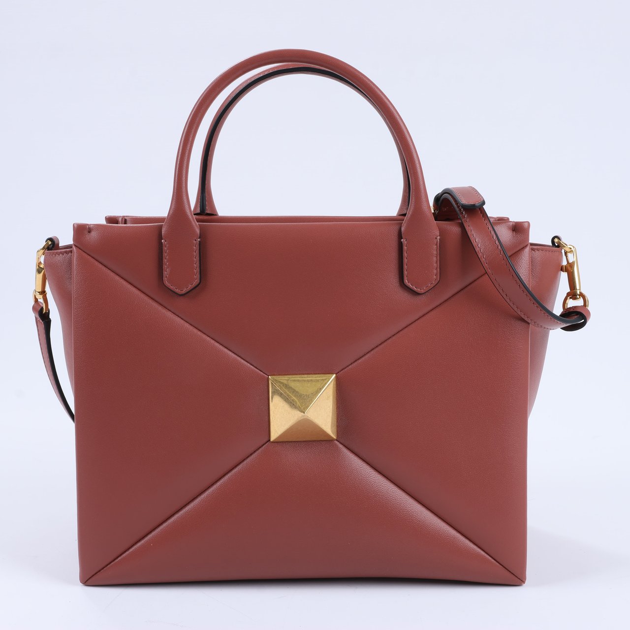 Valentino Garavani Valentino Garavani One Studs Leather 2Way Shoulder Bag in Chestnut Bruin
