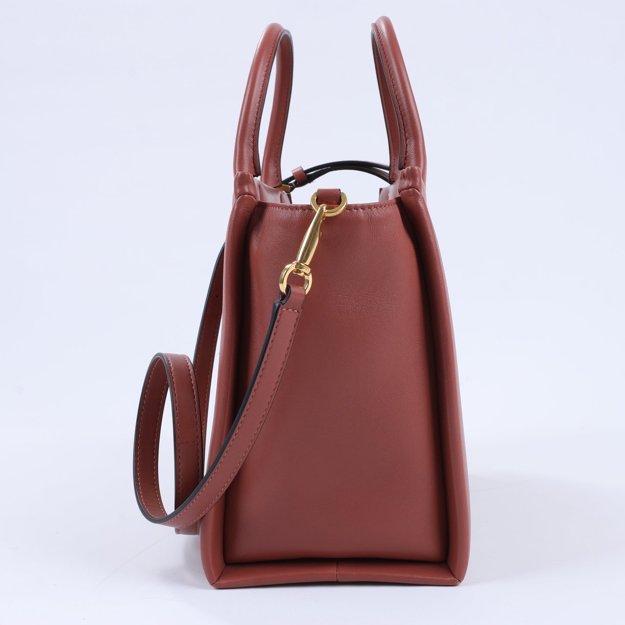 Valentino Garavani Valentino Garavani One Studs Leather 2Way Shoulder Bag in Chestnut Bruin