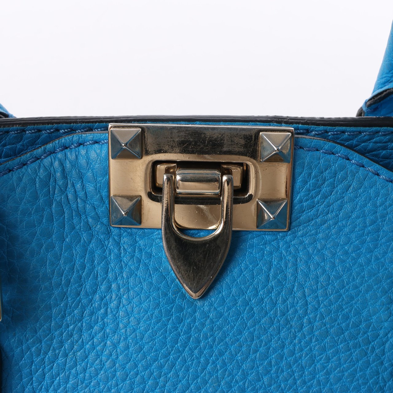 Valentino Garavani Valentino Garavani Rockstud Leather 2Way Handbag in Blue Blauw