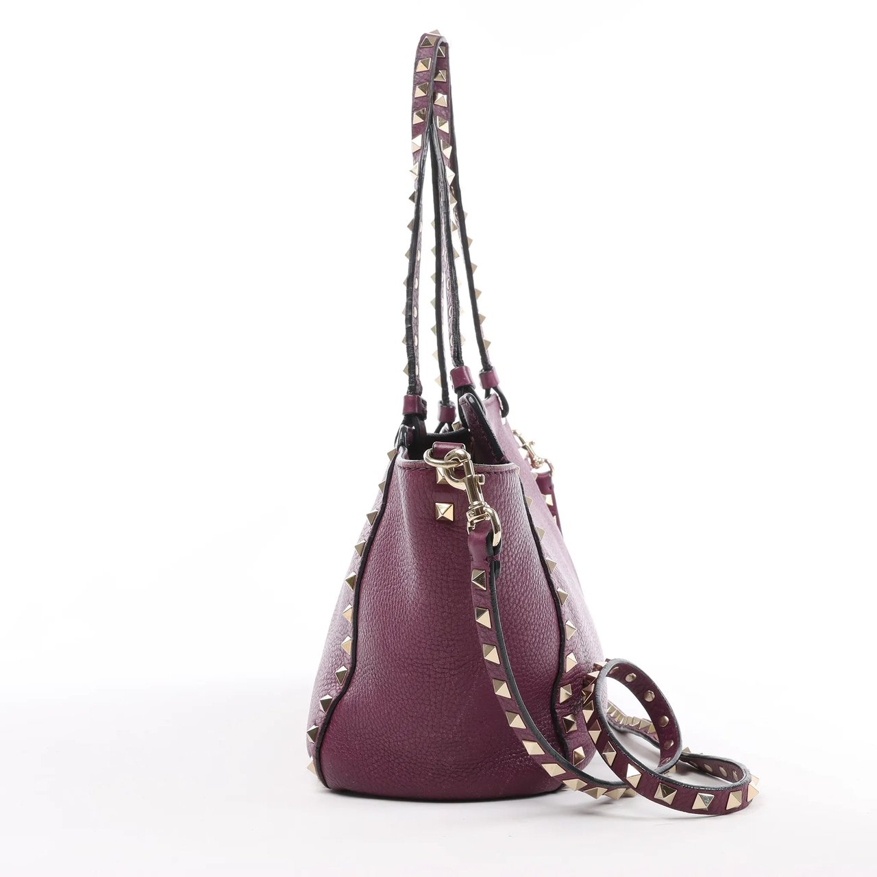 Valentino Garavani Valentino Garavani Rockstud Leather 2Way Handbag in Purple Paars