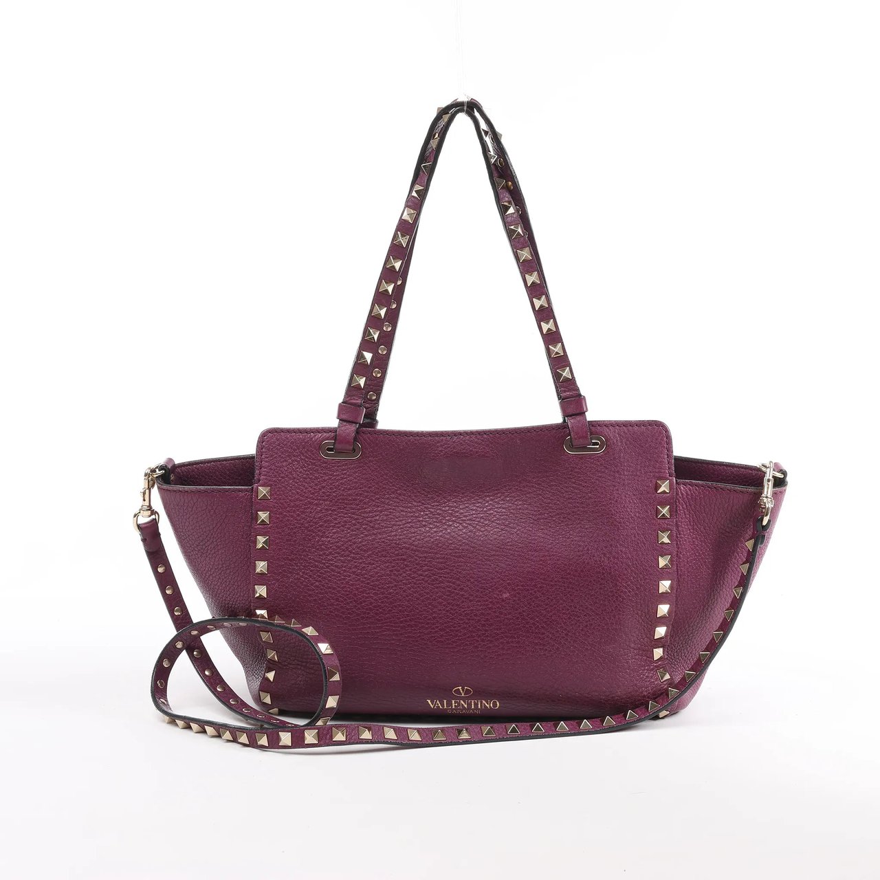 Valentino Garavani Valentino Garavani Rockstud Leather 2Way Handbag in Purple Paars