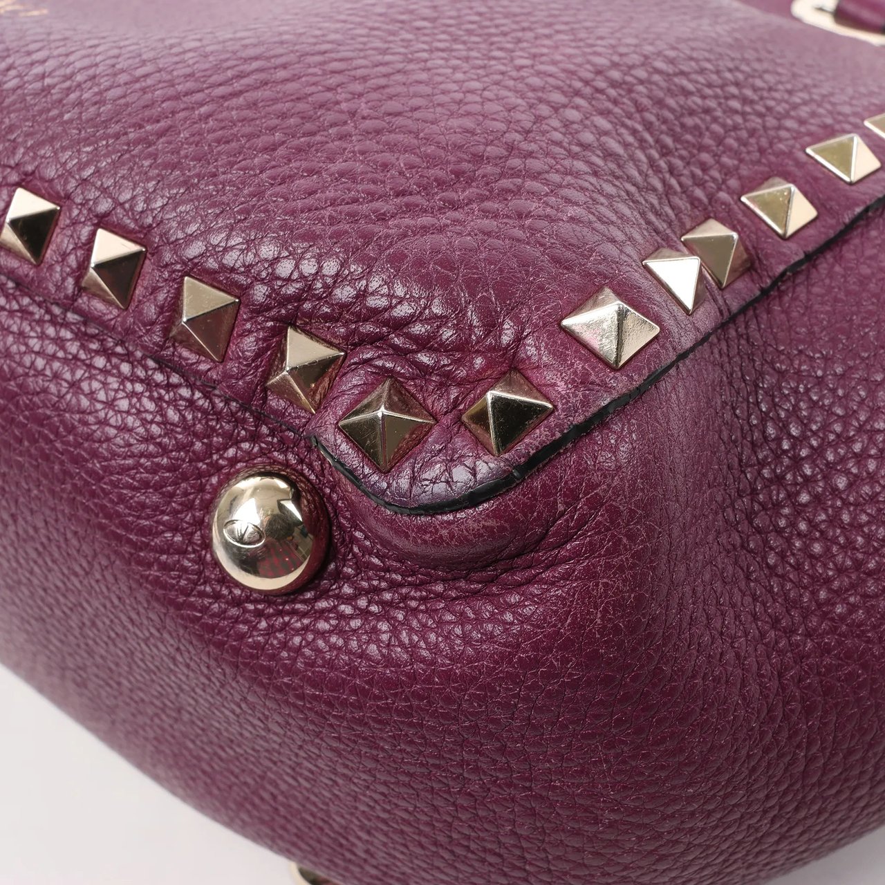 Valentino Garavani Valentino Garavani Rockstud Leather 2Way Handbag in Purple Paars