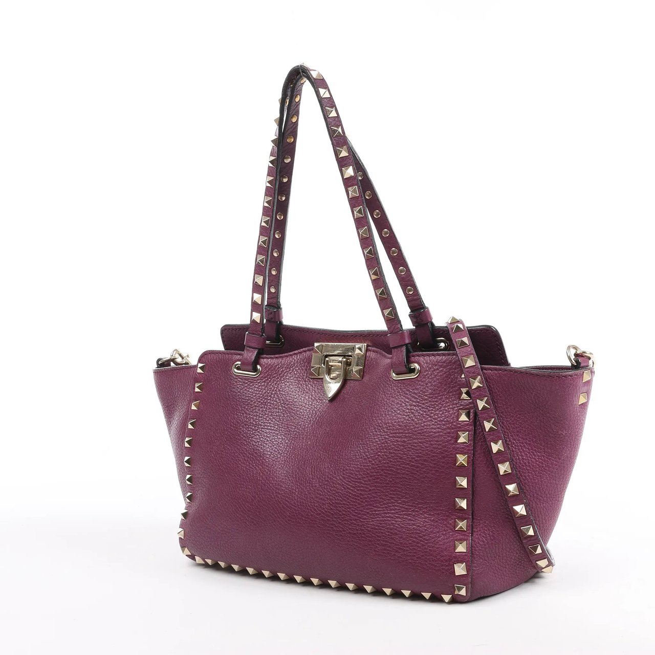 Valentino Garavani Valentino Garavani Rockstud Leather 2Way Handbag in Purple Paars