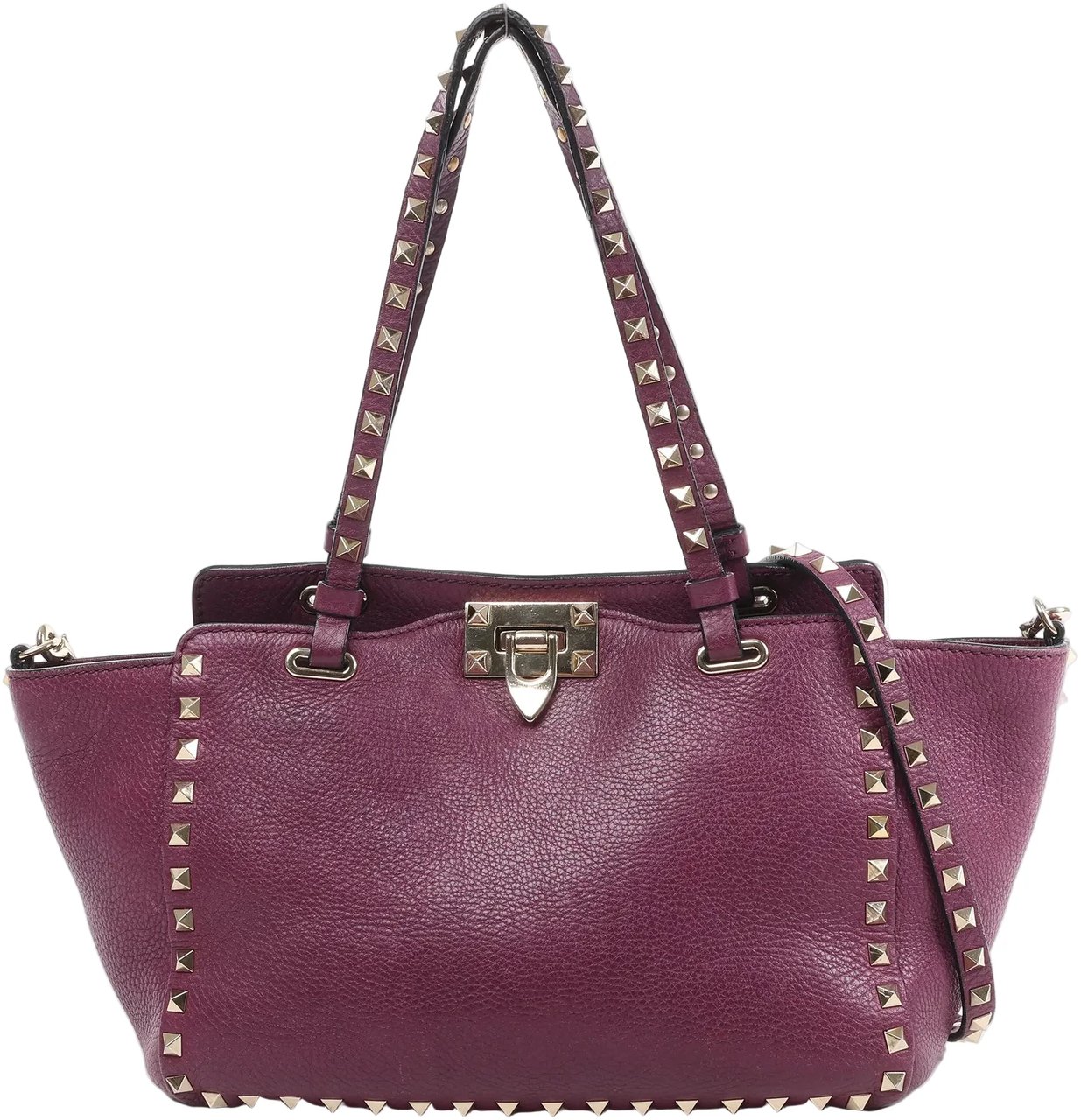 Valentino Garavani Valentino Garavani Rockstud Leather 2Way Handbag in Purple Paars
