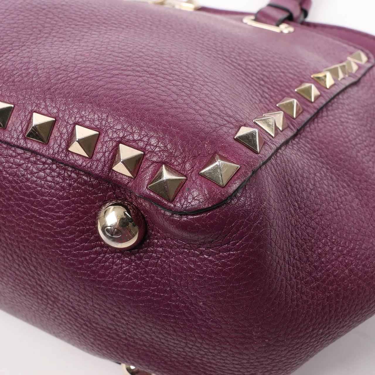 Valentino Garavani Valentino Garavani Rockstud Leather 2Way Handbag in Purple Paars