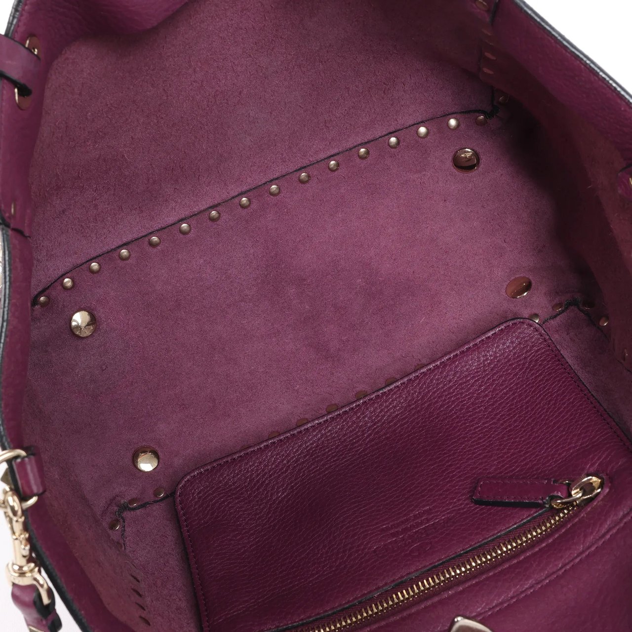 Valentino Garavani Valentino Garavani Rockstud Leather 2Way Handbag in Purple Paars