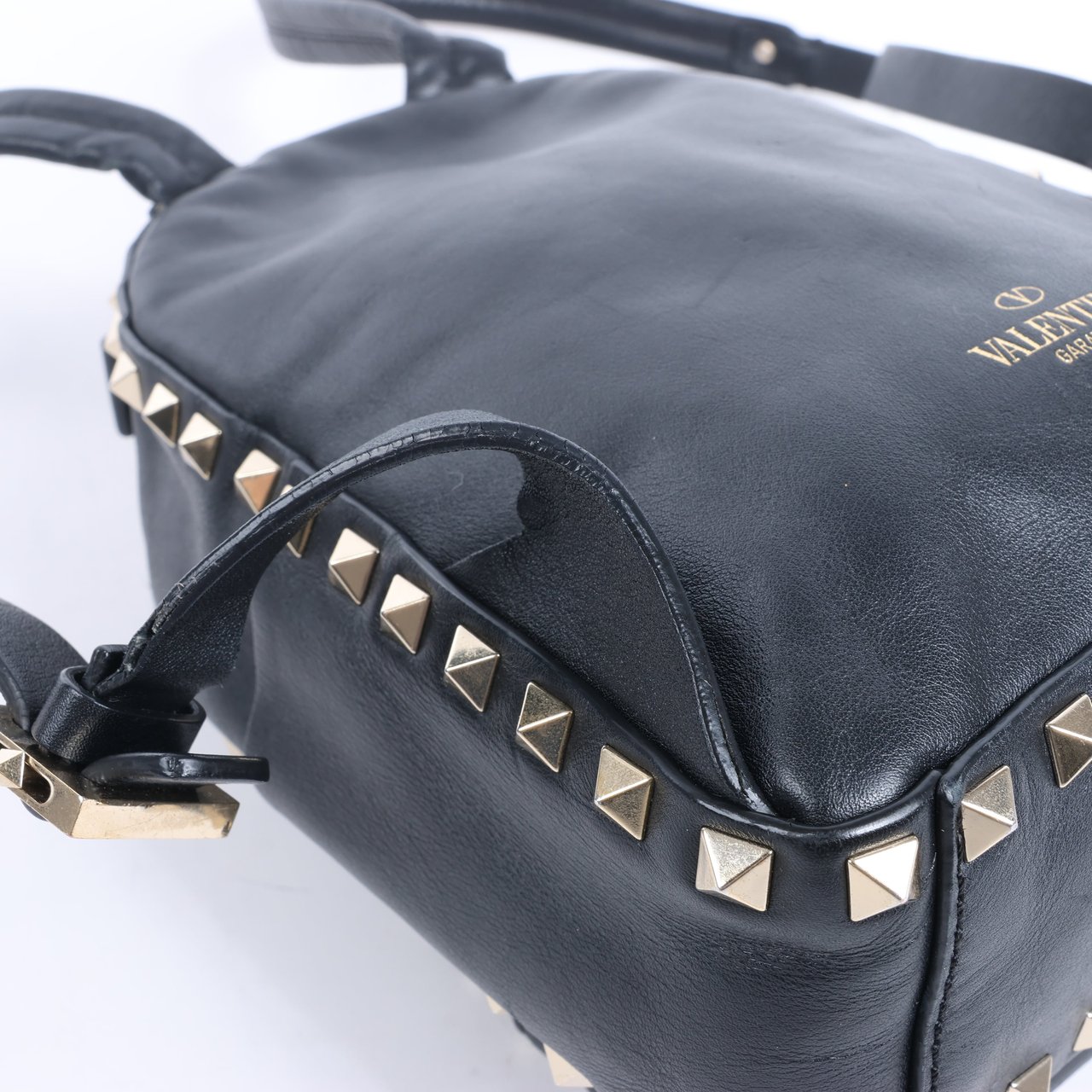 Valentino Garavani Valentino Garavani Rockstud Leather Backpack in Black Zwart