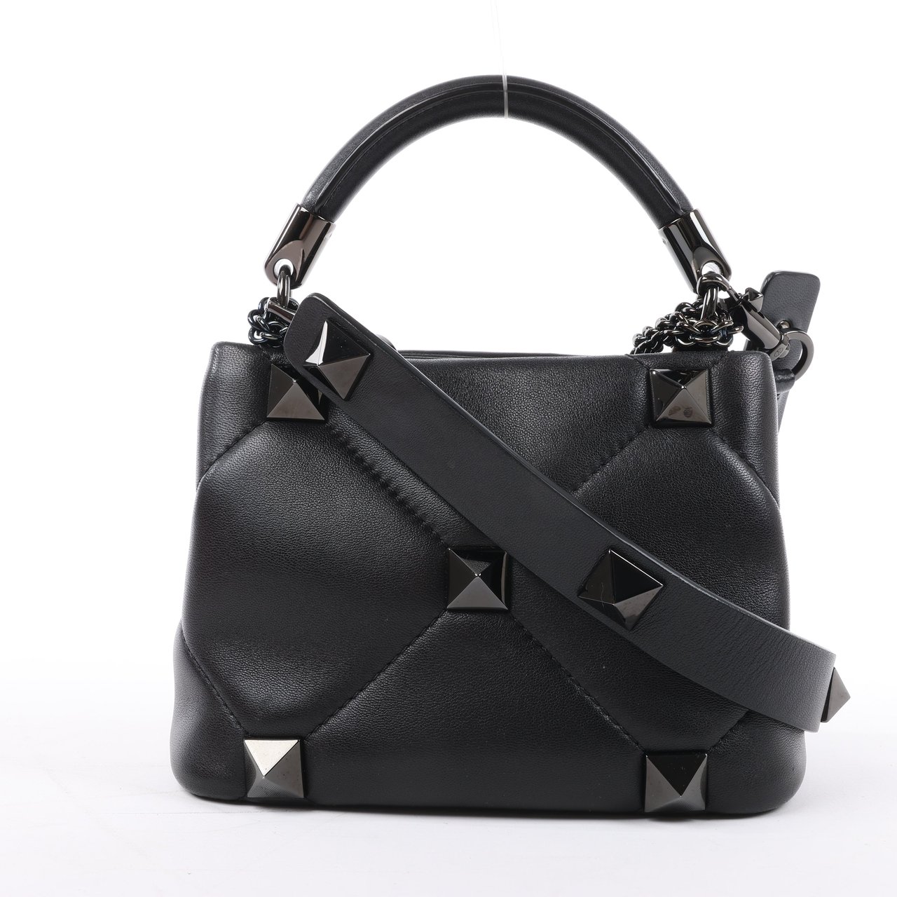 Valentino Garavani Valentino Garavani Roman Studs Leather 3-way Shoulder Bag in Black Zwart