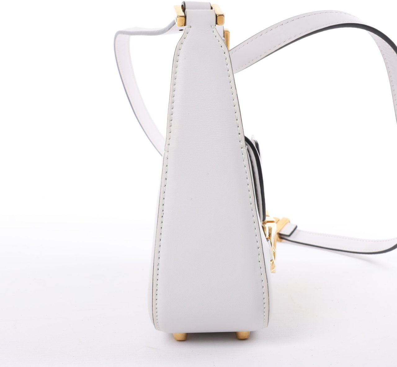Valentino Garavani Valentino Garavani V logo Leather Shoulder bag in White Wit