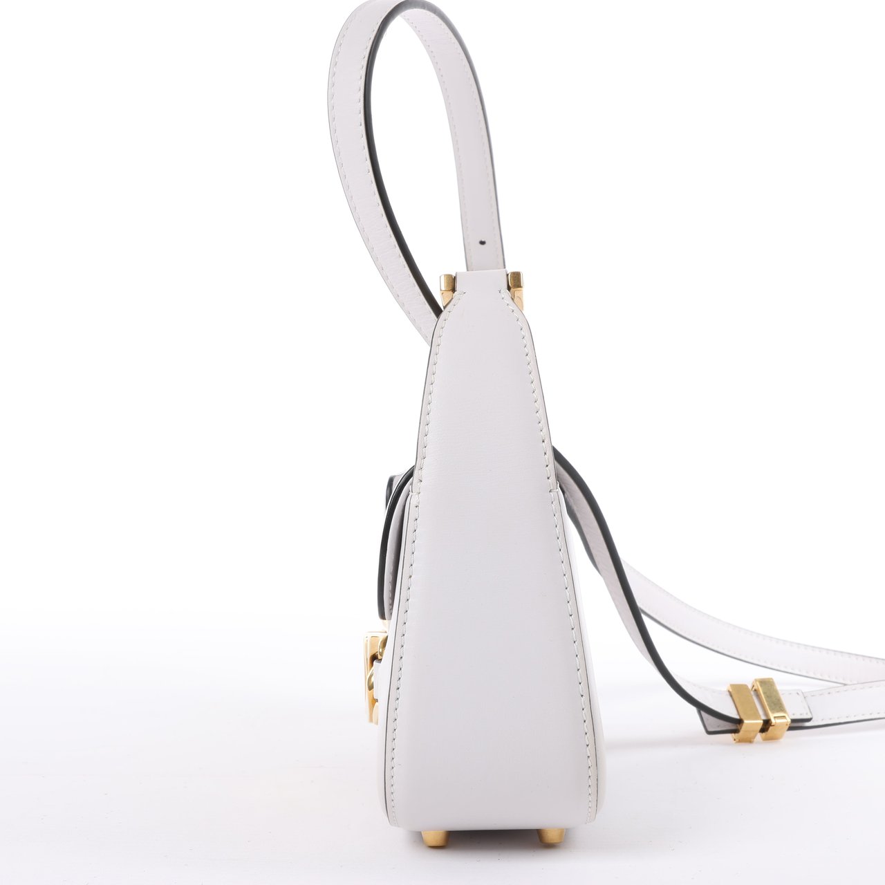 Valentino Garavani Valentino Garavani V logo Leather Shoulder bag in White Wit