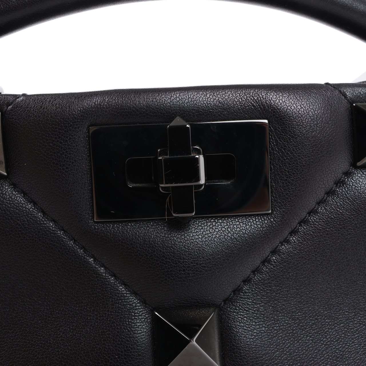 Valentino Garavani Valentino Garavani Roman Studs Leather 3-way Shoulder Bag in Black Zwart