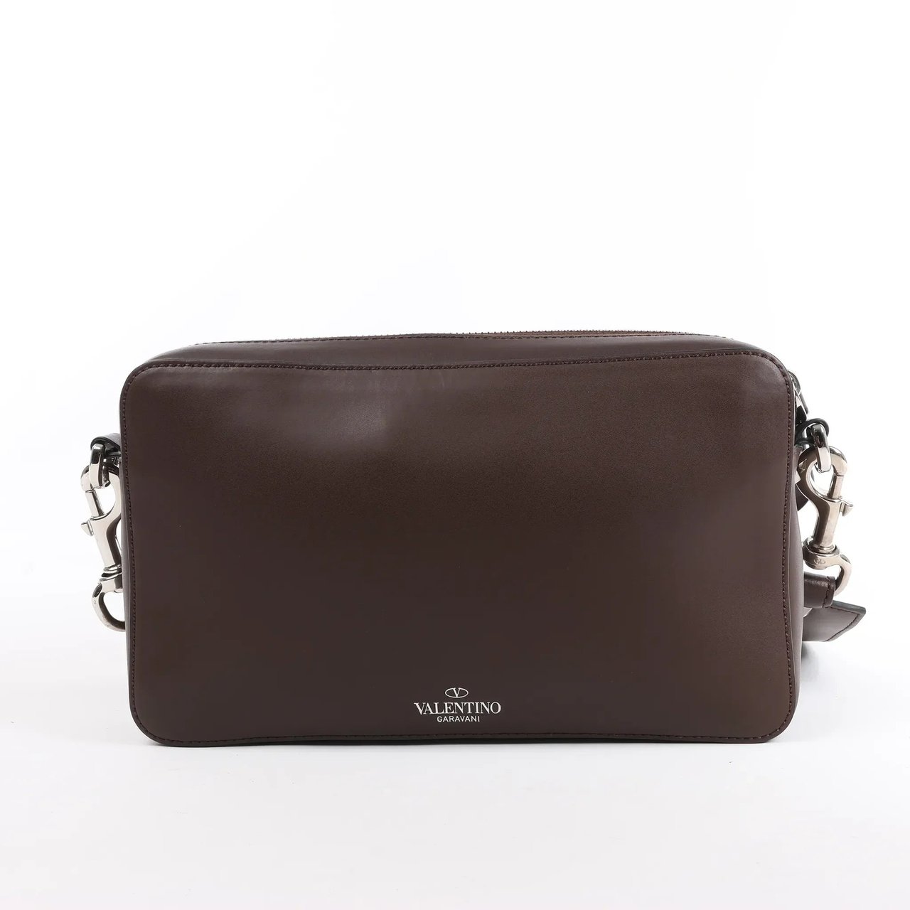Valentino Garavani Valentino Garavani VLTN Leather Shoulder Bag in Brown Bruin
