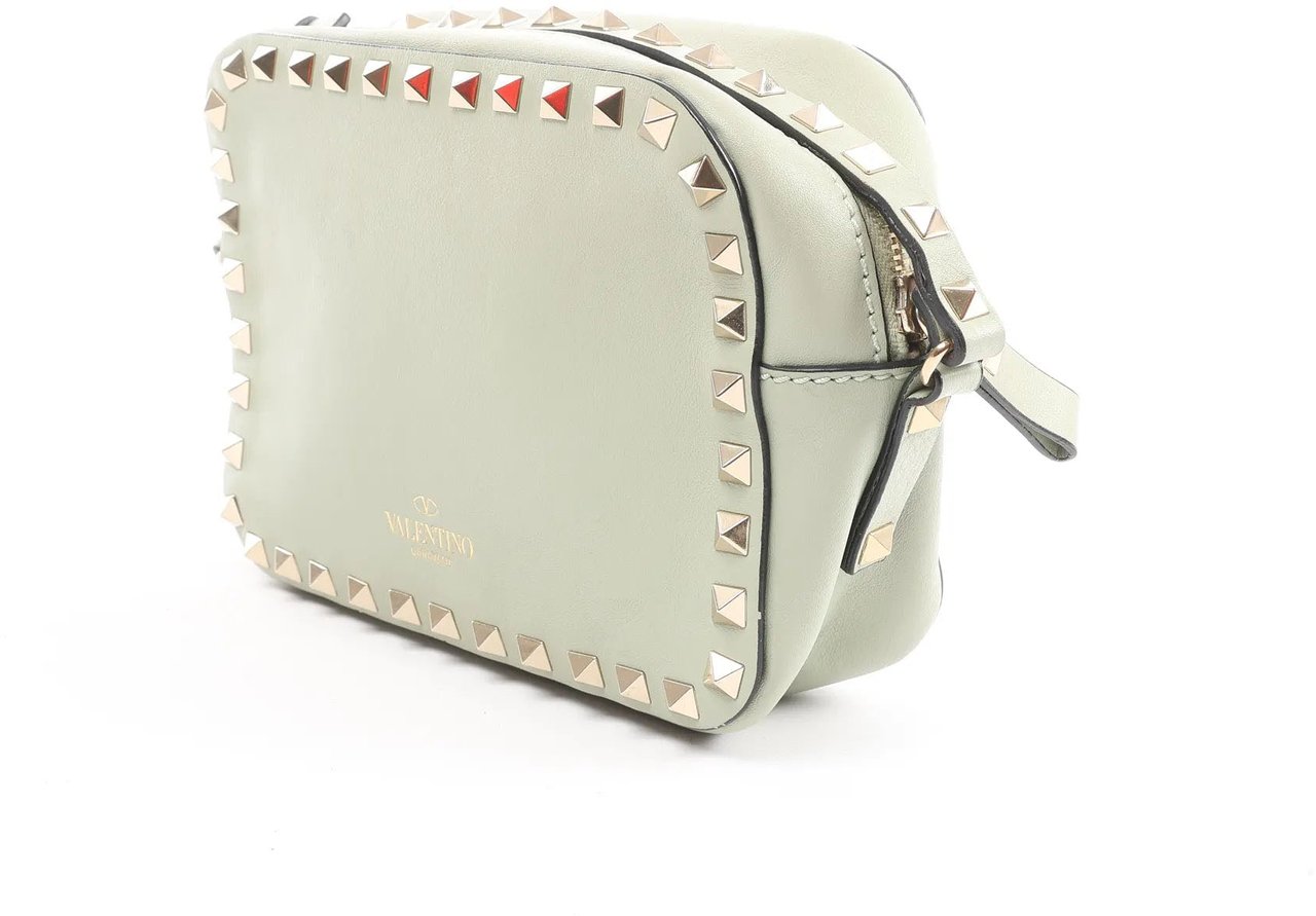 Valentino Garavani Valentino Garavani Rockstuds Leather Crossbody bag in Green Divers