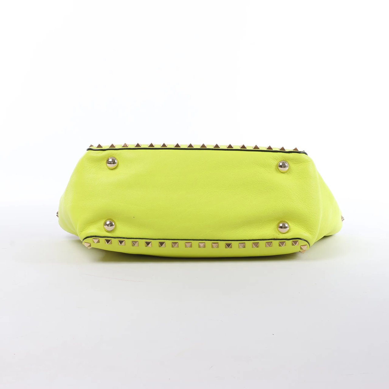 Valentino Garavani Rockstud Leather 2Way Handbag in Yellow Geel
