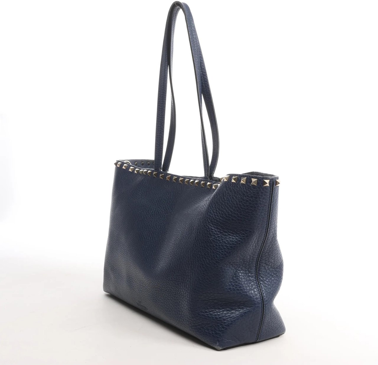 Valentino Garavani Rockstud Leather Shoulder Bag in Navy Blue Navy