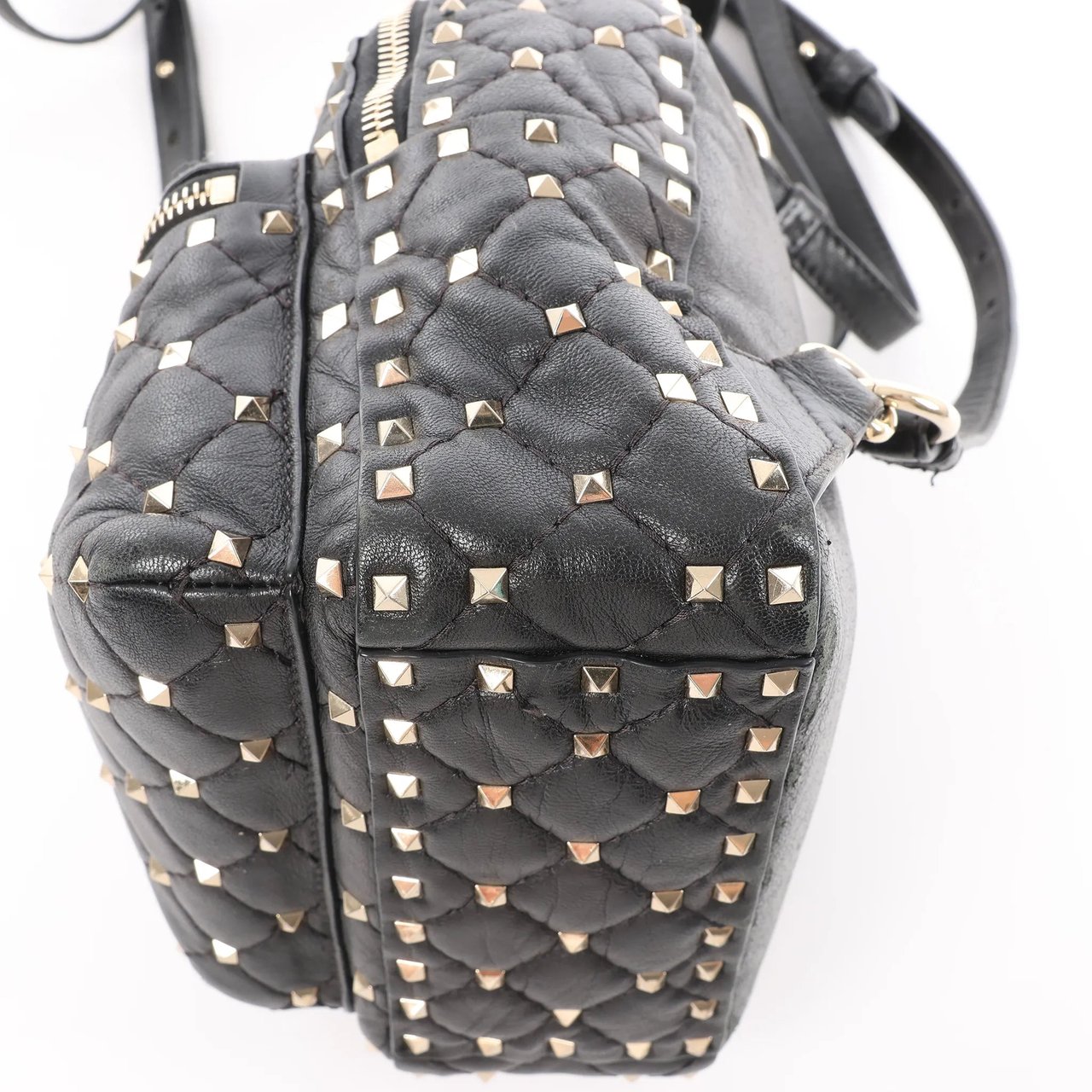 Valentino Garavani Rockstuds Spike Leather 2Way Backpack in Black Zwart