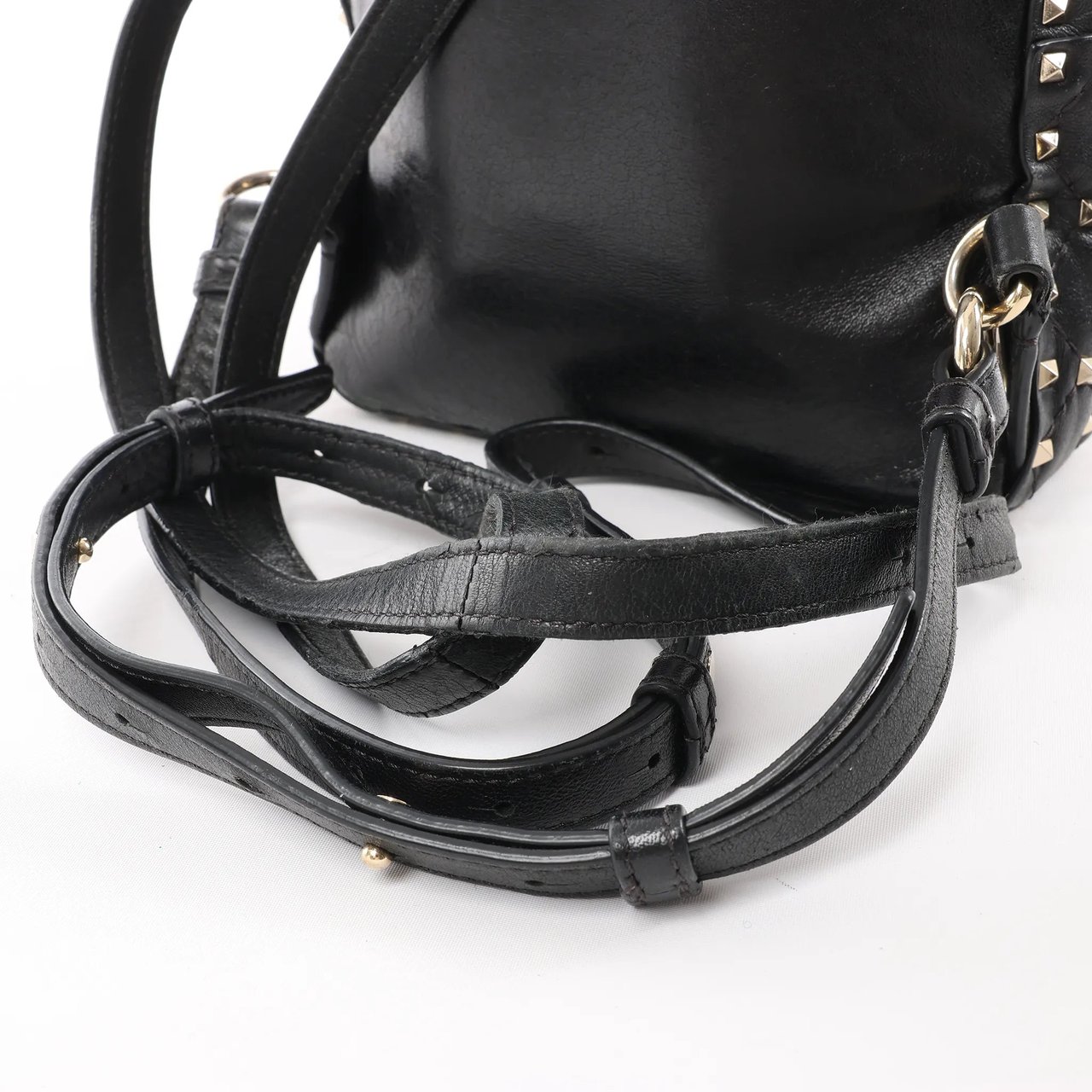 Valentino Garavani Rockstuds Spike Leather 2Way Backpack in Black Zwart