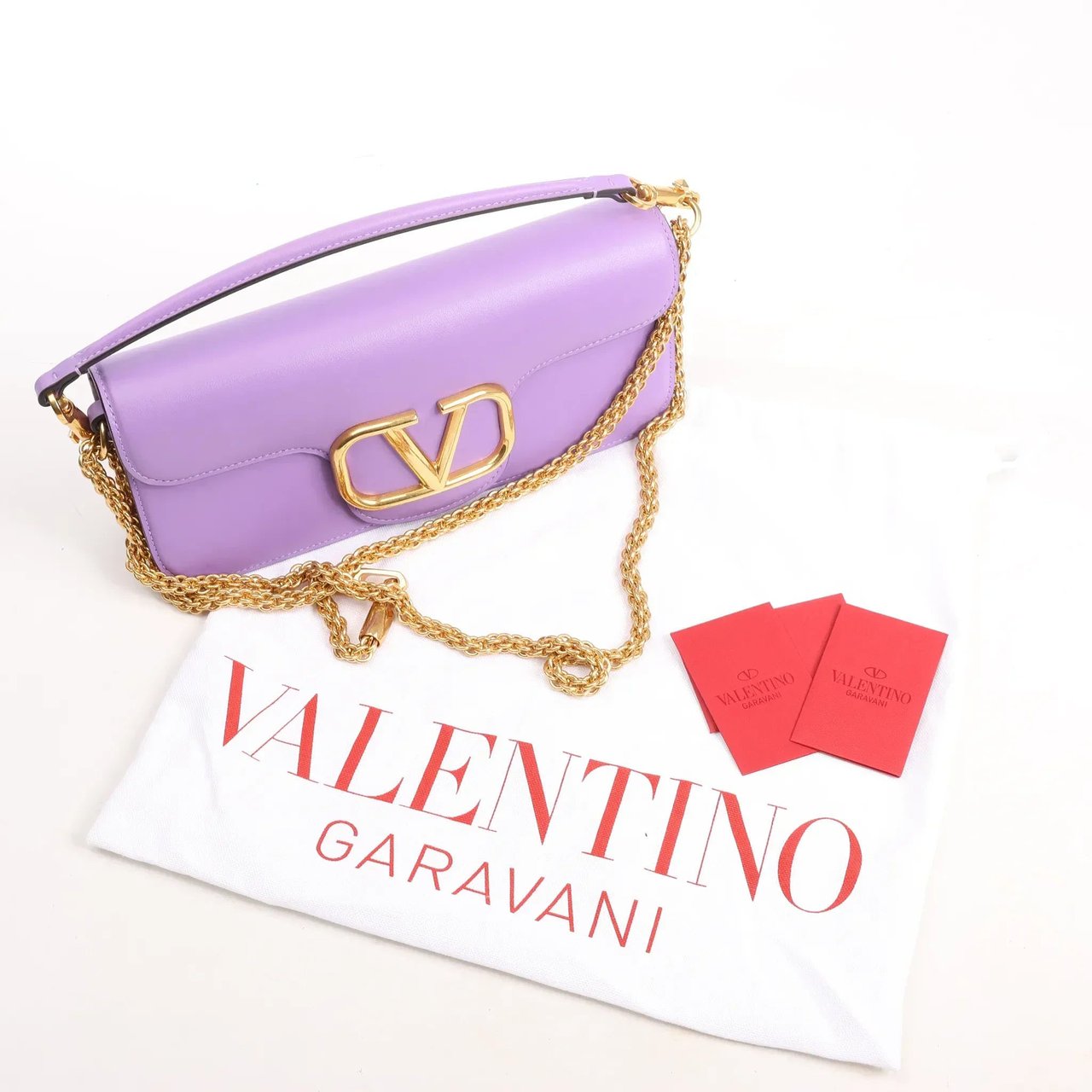Valentino Garavani VLogo Loco 2Way Chain Handbag in Purple Paars