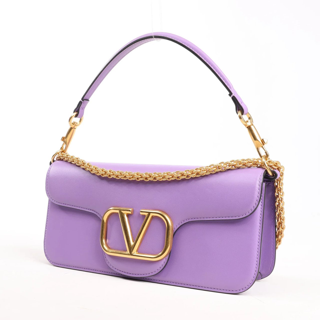 Valentino Garavani VLogo Loco 2Way Chain Handbag in Purple Paars