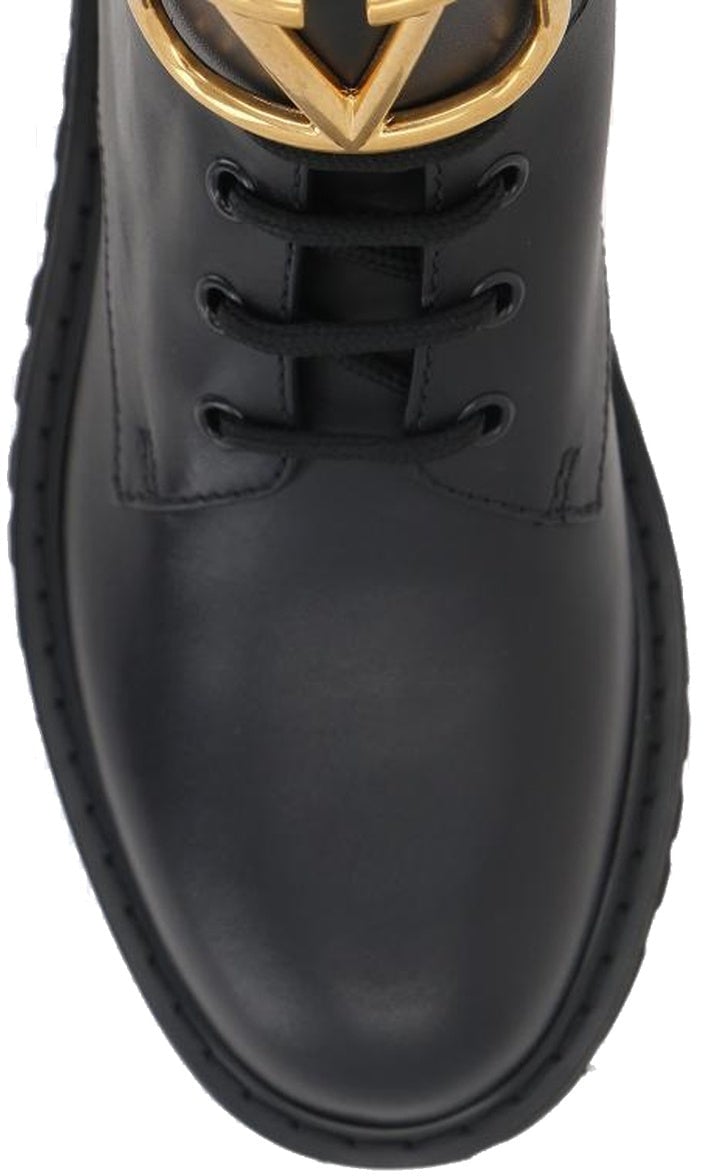 Valentino Garavani Valentino Garavani Vlogo Ankle Boots Zwart