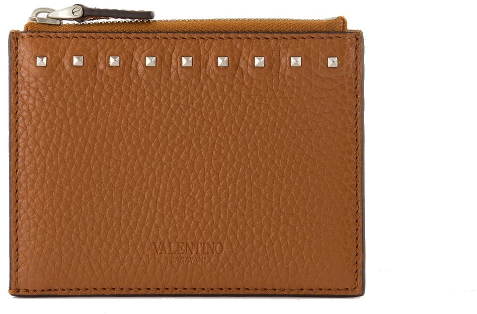 Valentino Garavani Valentino Garavani Leather Card Holder Bruin
