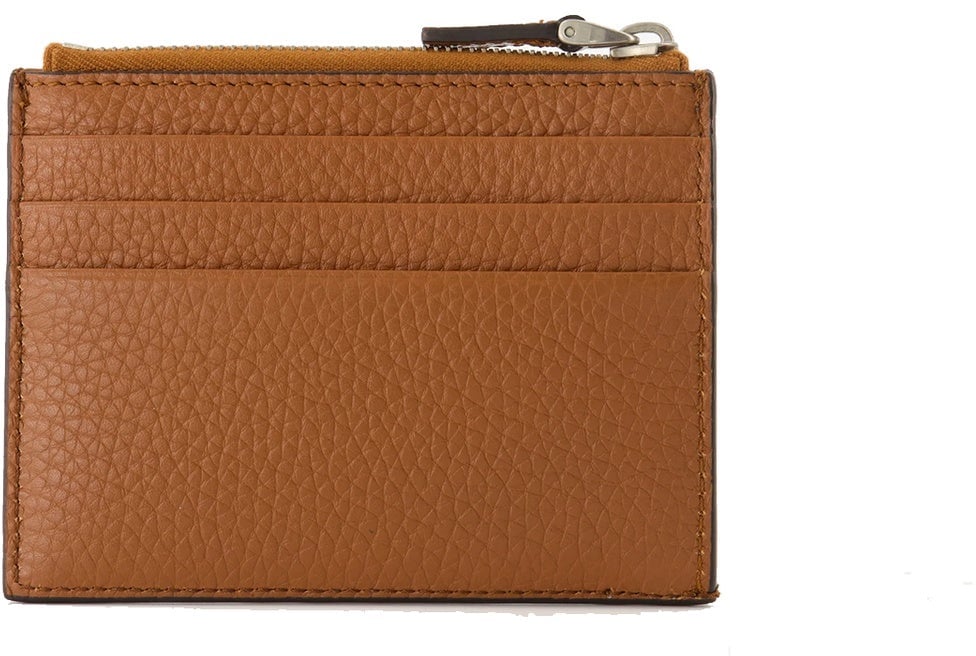 Valentino Garavani Valentino Garavani Leather Card Holder Bruin