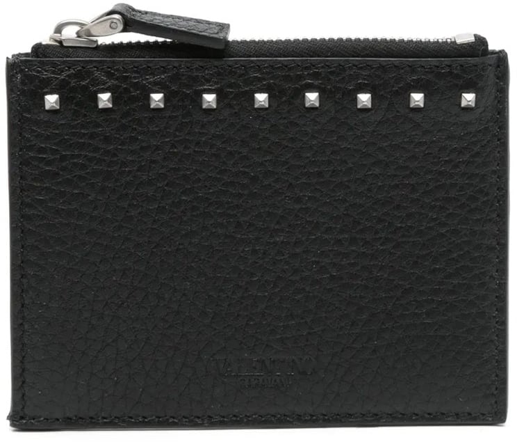 Valentino Garavani Valentino Garavani Leather Card Holder Zwart