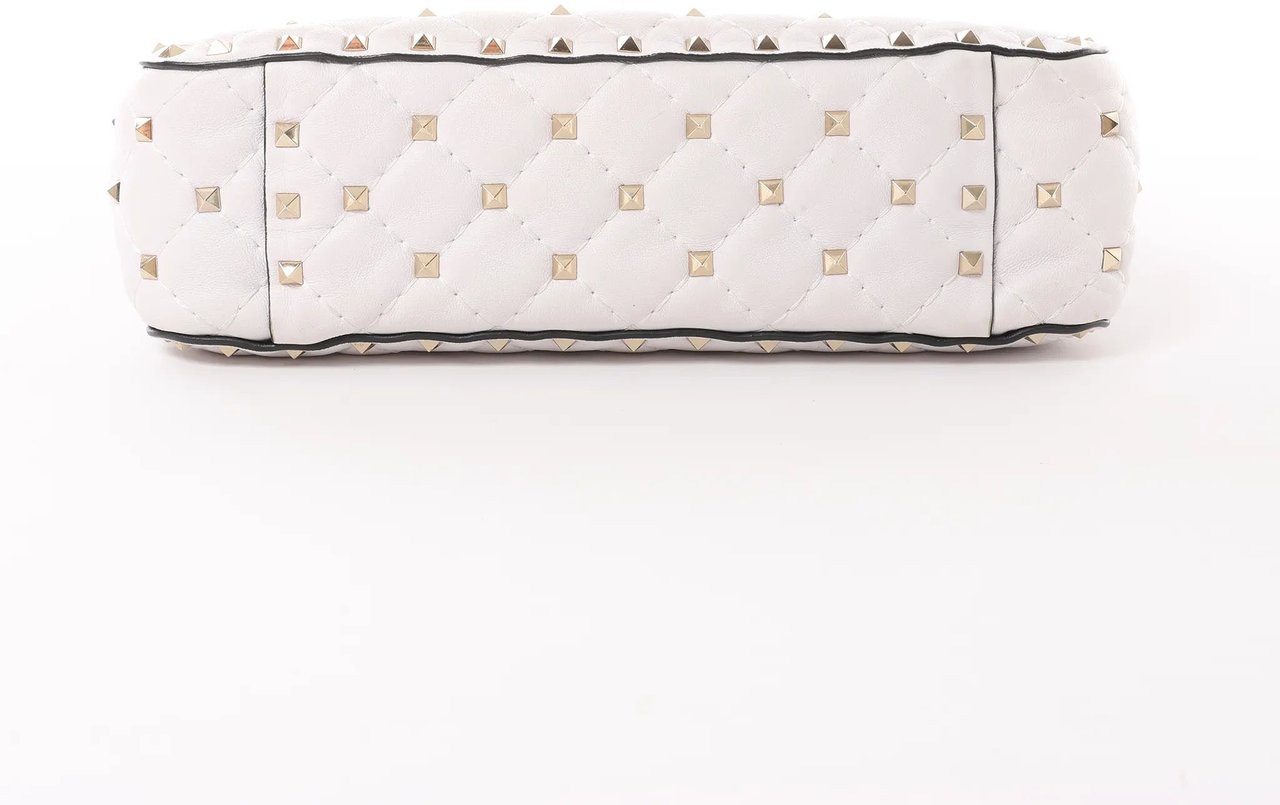 Valentino Garavani Valentino Rockstud Spike VLTN Chain 2Way Shoulder Bag in White Wit