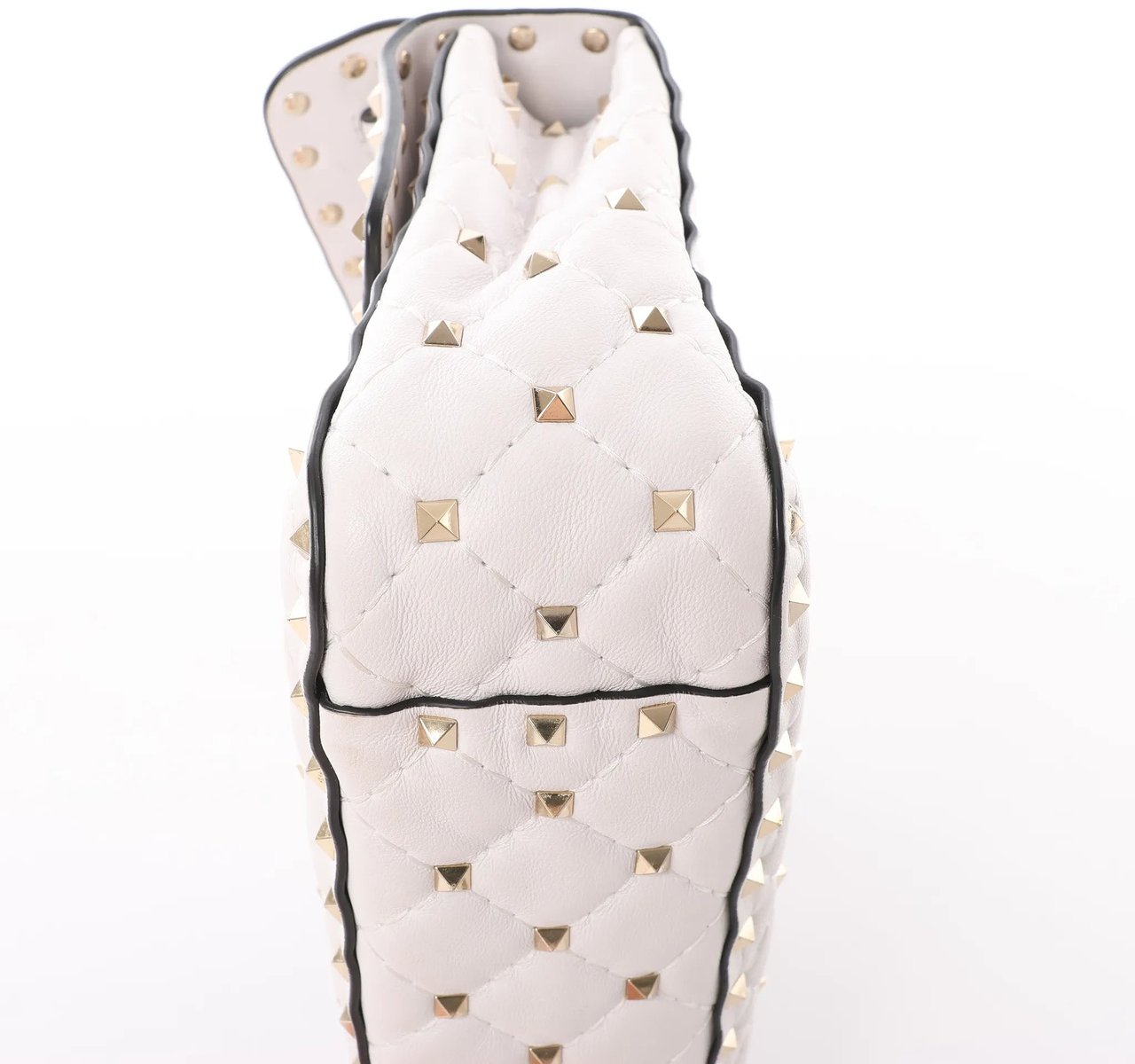 Valentino Garavani Valentino Rockstud Spike VLTN Chain 2Way Shoulder Bag in White Wit