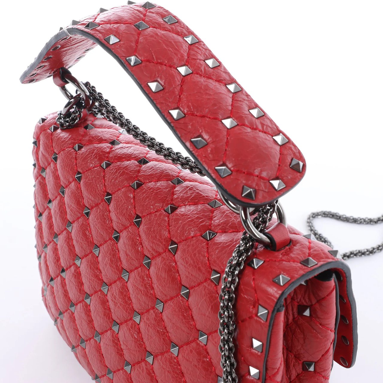 Valentino Garavani Valentino Rockstud Spike Chain 2Way Crossbody Bag in Red Divers