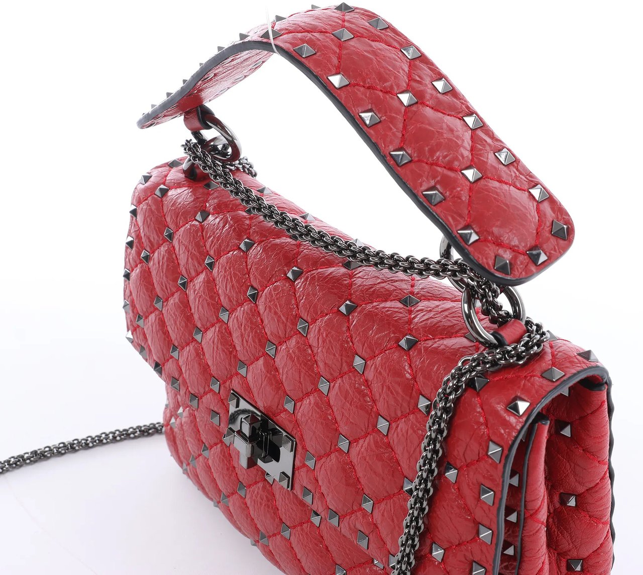 Valentino Garavani Valentino Rockstud Spike Chain 2Way Crossbody Bag in Red Divers