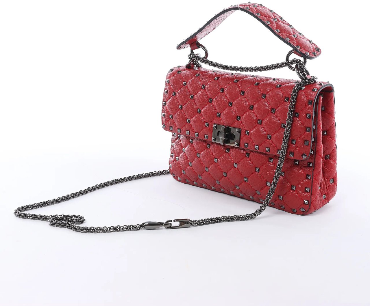 Valentino Garavani Valentino Rockstud Spike Chain 2Way Crossbody Bag in Red Divers