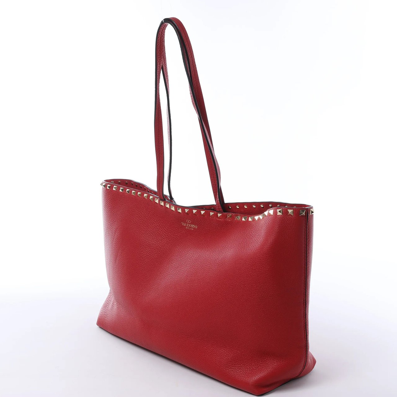 Valentino Garavani Rockstud Leather Shoulder Bag in Red Divers