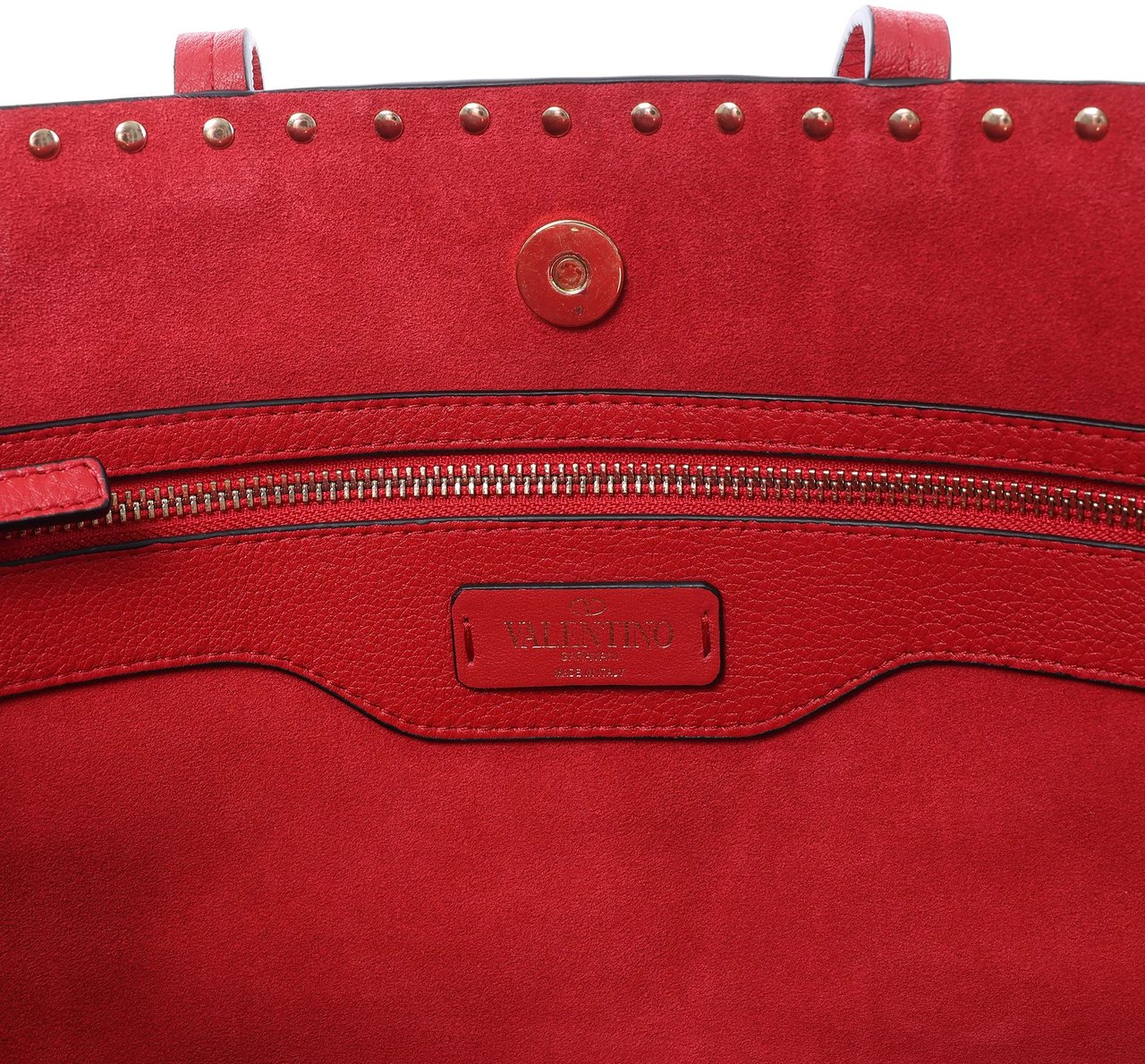 Valentino Garavani Rockstud Leather Shoulder Bag in Red Divers