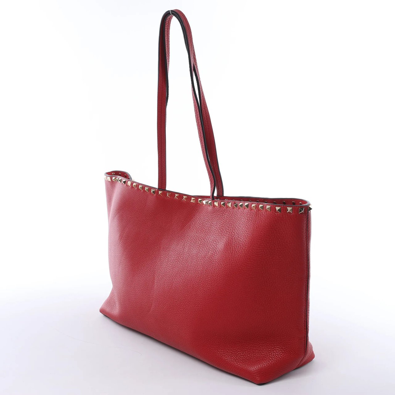Valentino Garavani Rockstud Leather Shoulder Bag in Red Divers