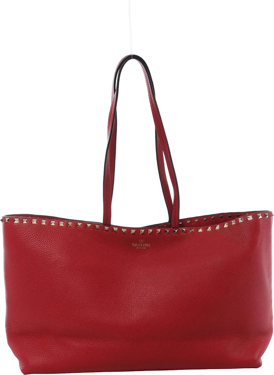 Valentino Garavani Rockstud Leather Shoulder Bag in Red Divers